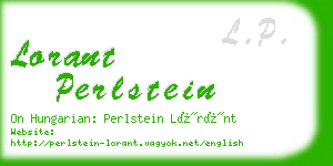 lorant perlstein business card